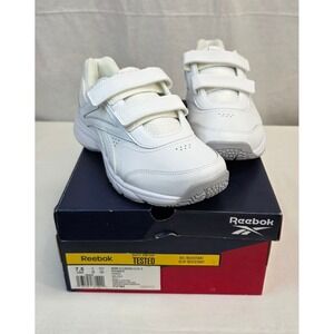 Reebok Work N Cushion 4.0 KC Womens White Walking Shoes FU7364 Hook Loop 7.5 D